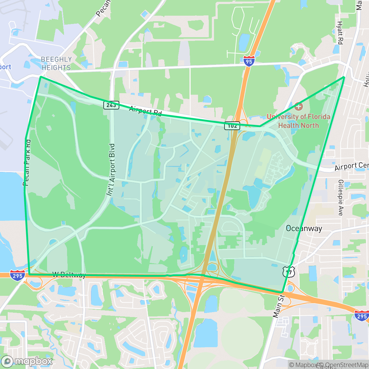 Map showing the location of Jacksonville North Estate, Jacksonville, FL