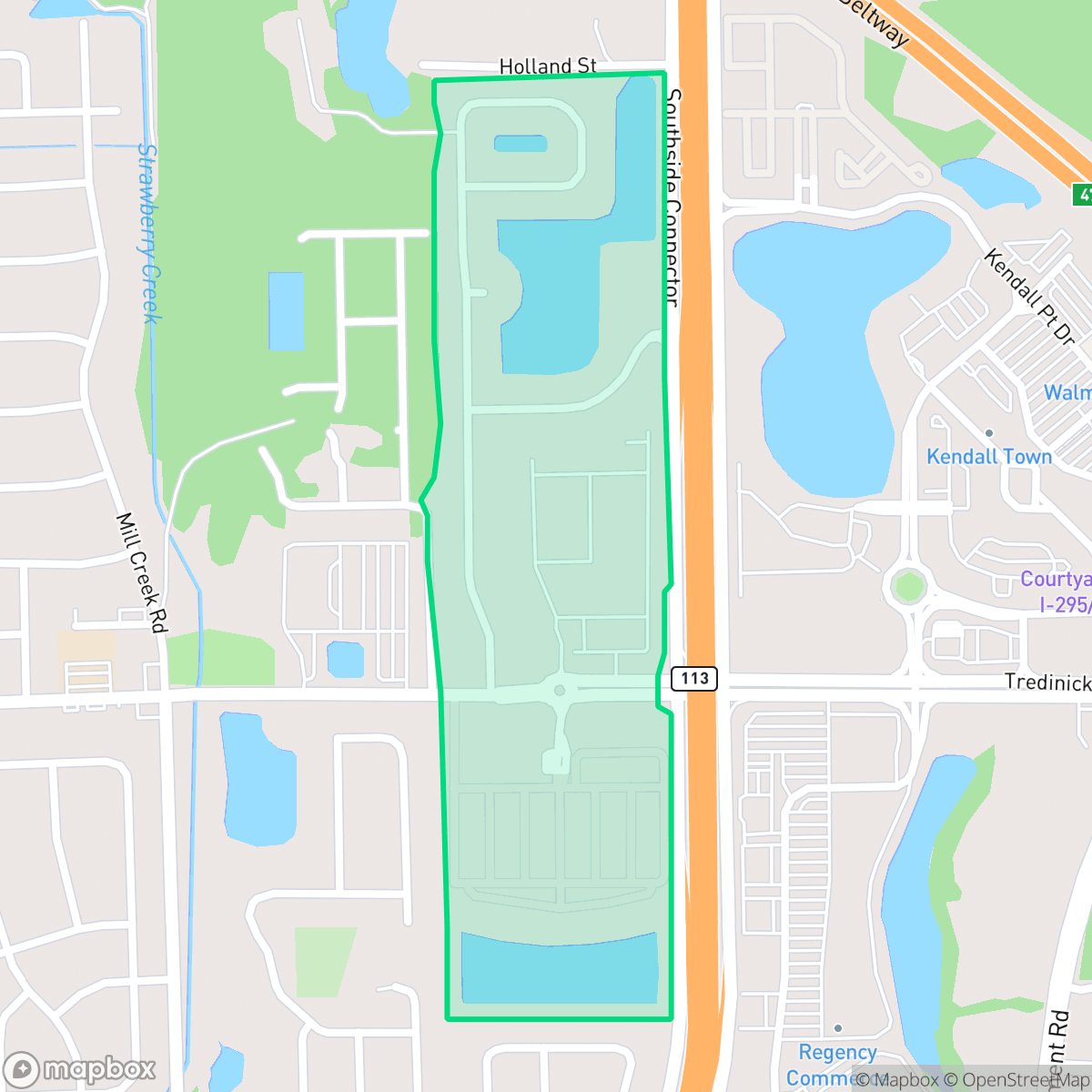 Map showing the location of Mill Creek North, Jacksonville, FL