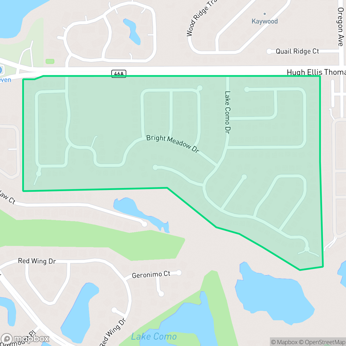 Map showing the location of Hills of Lake Mary, Lake Mary, FL