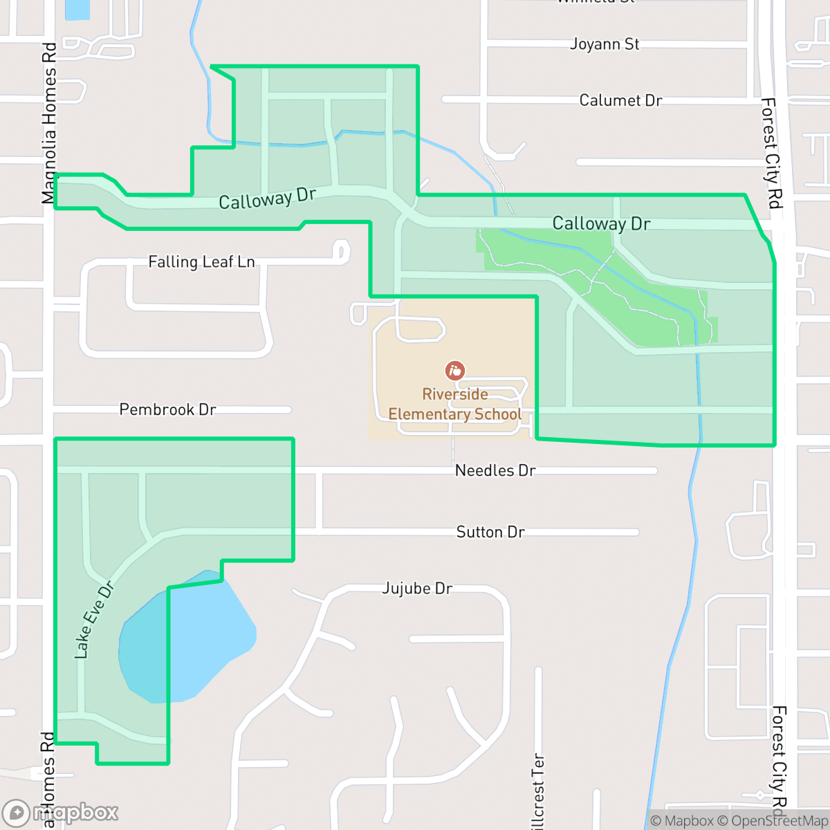 Map showing the location of Riverside Acres, Lockhart, FL