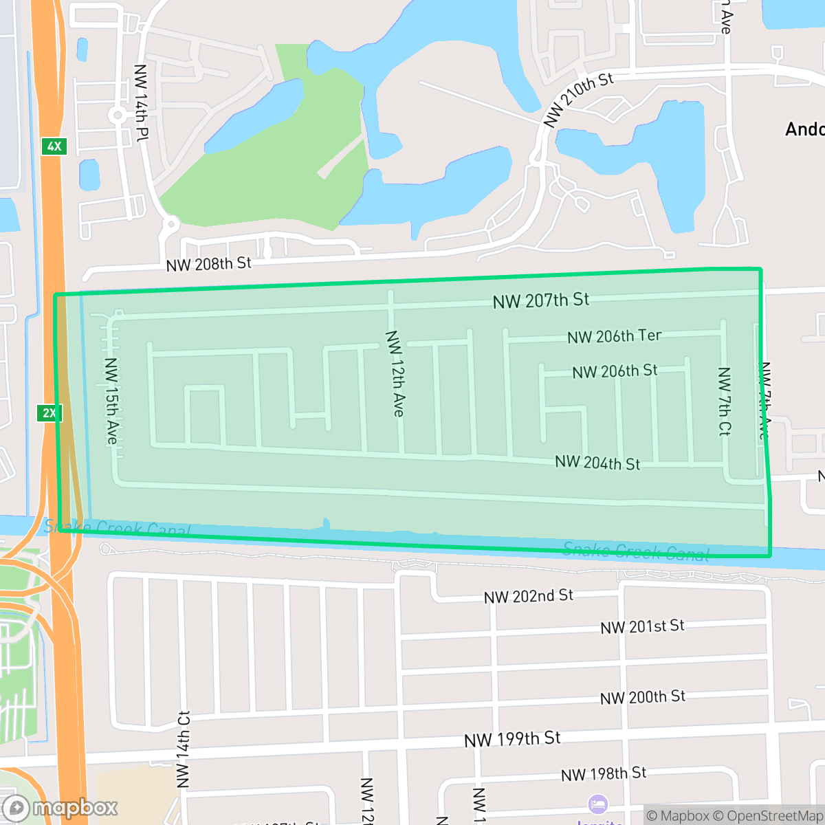 Map showing the location of Country Club Estates, Miami Gardens, FL