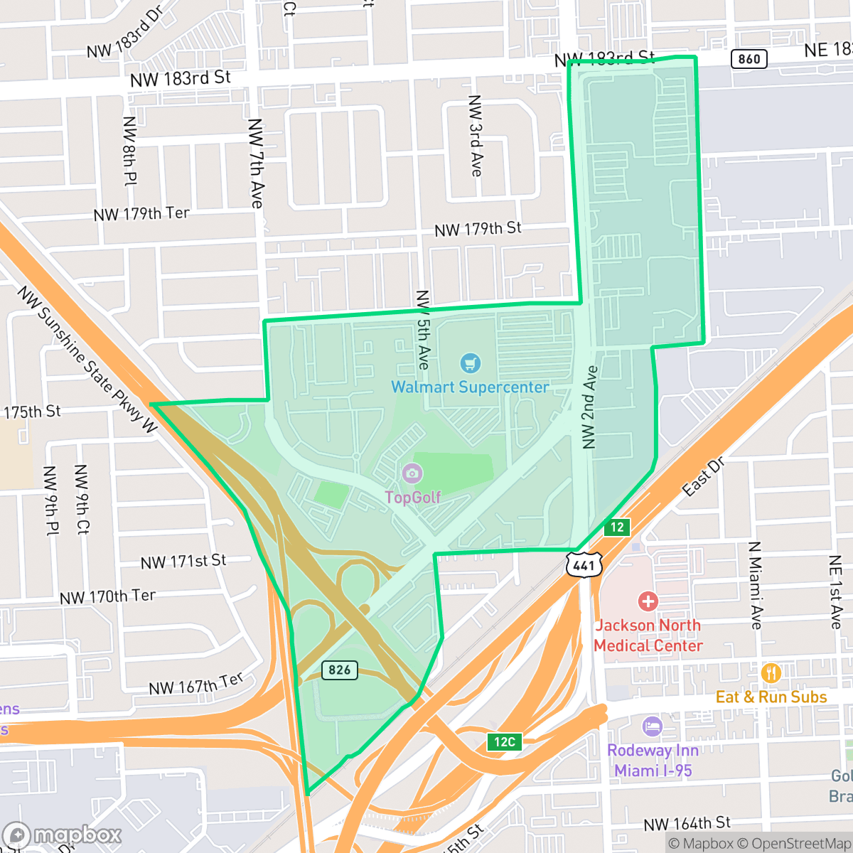 Map showing the location of Golden Glades, Miami Gardens, FL