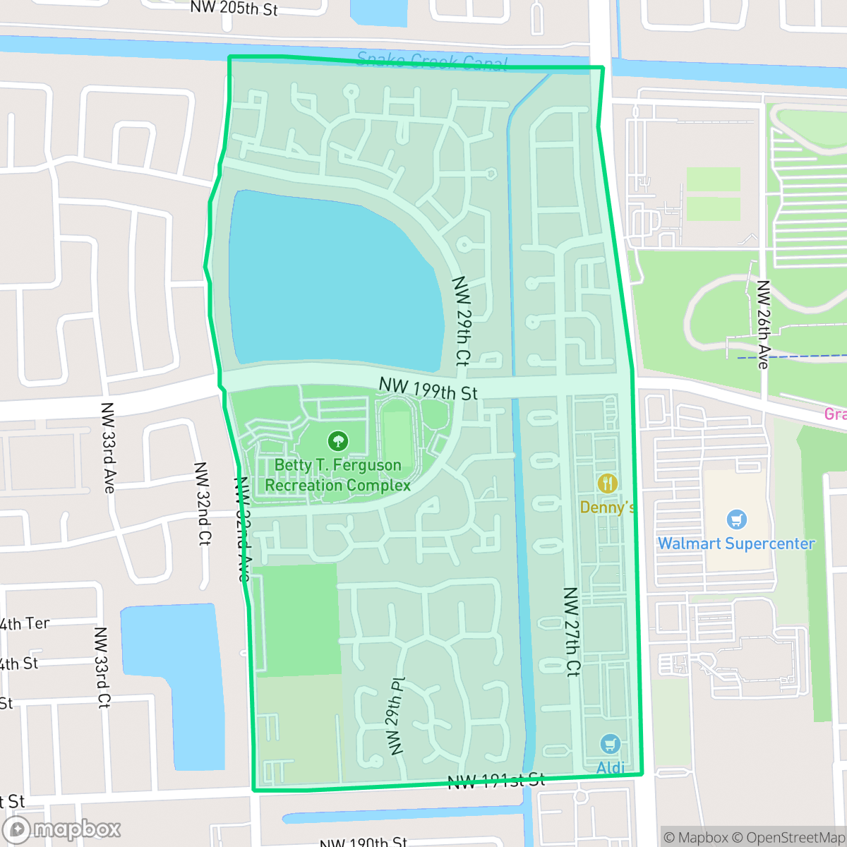 Map showing the location of Lesile Estates, Miami Gardens, FL