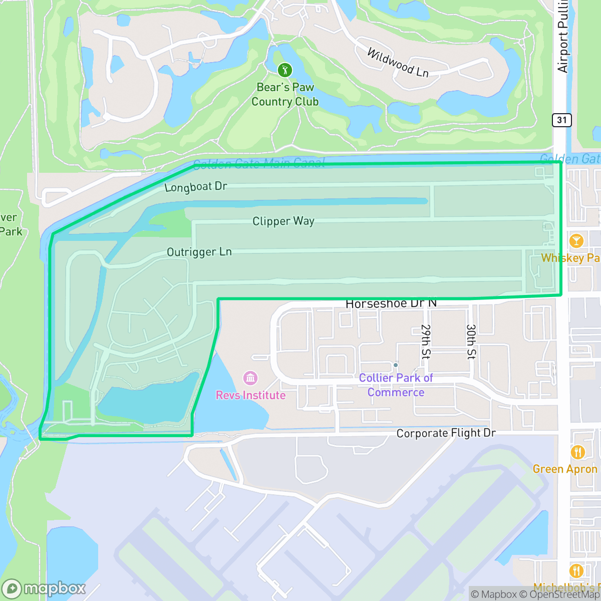 Map showing the location of River Reach, Naples, FL