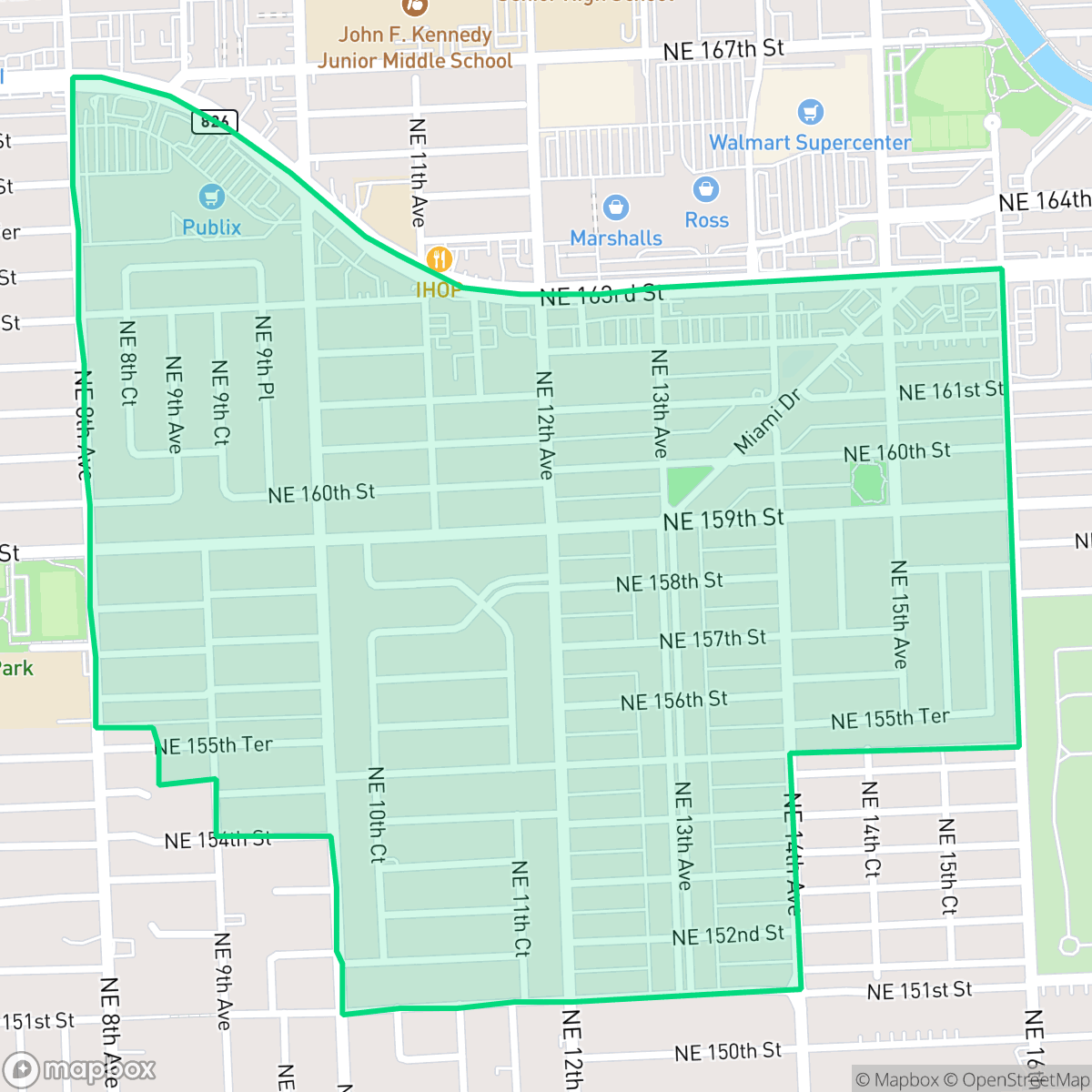 Map showing the location of Oakgrove, North Miami Beach, FL