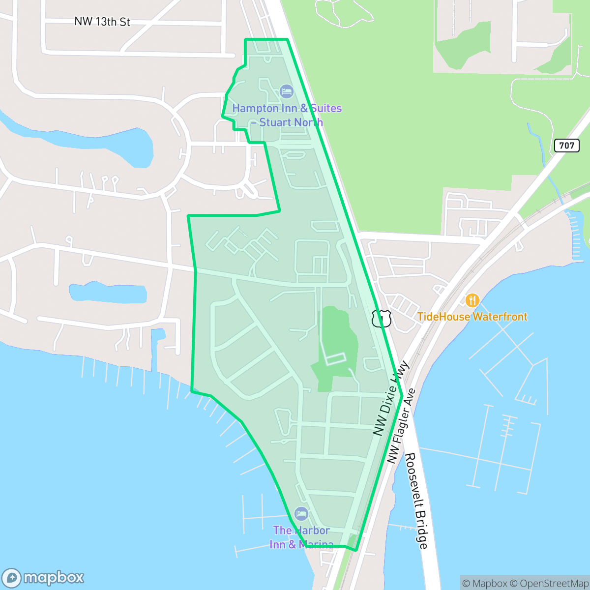 Map showing the location of Bahama Terrace, North River Shores, FL