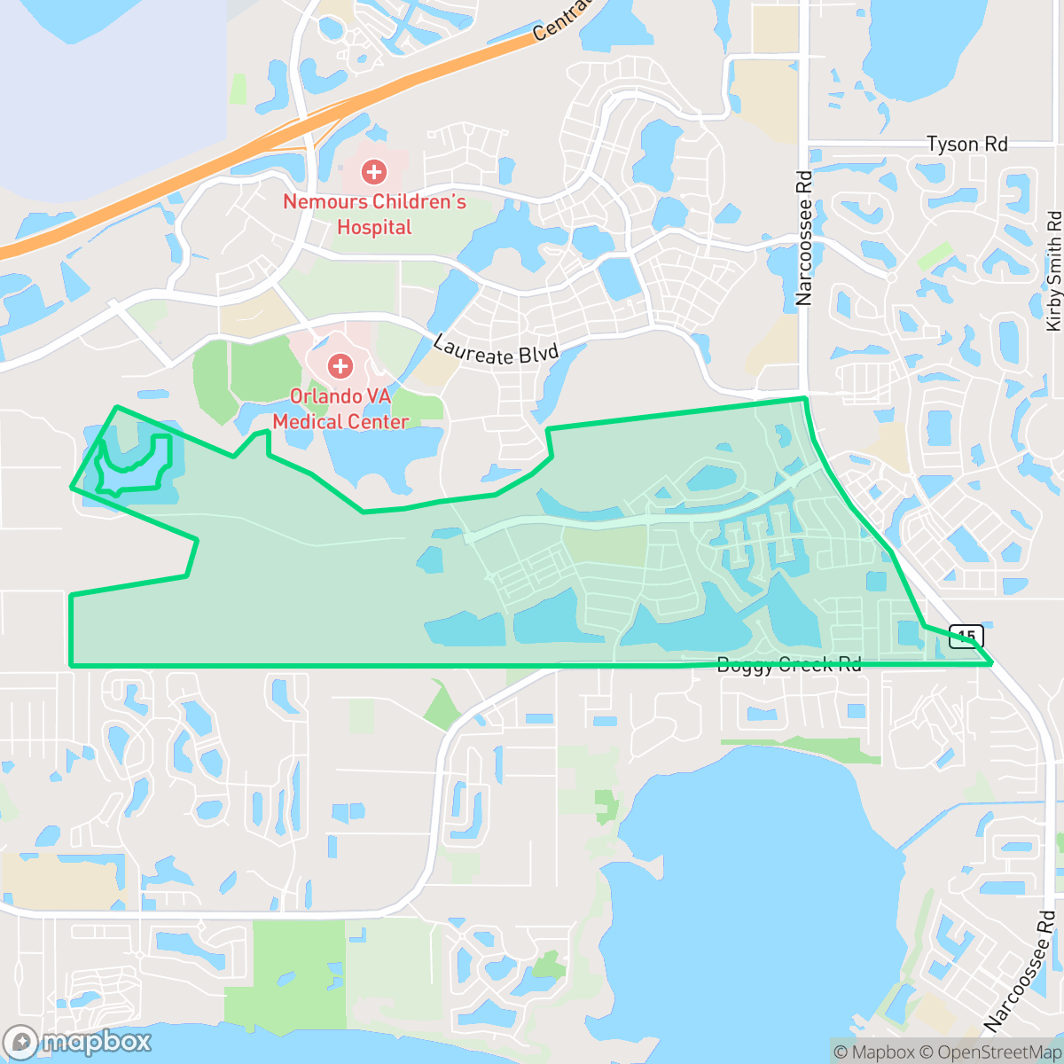 Map showing the location of City of Orlando-GOAA, Orlando, FL