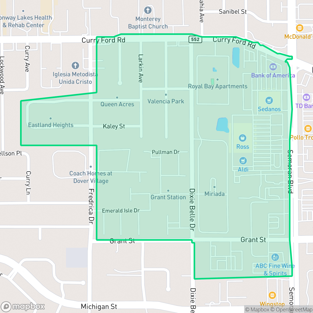 Map showing the location of Dixie Belle, Orlando, FL