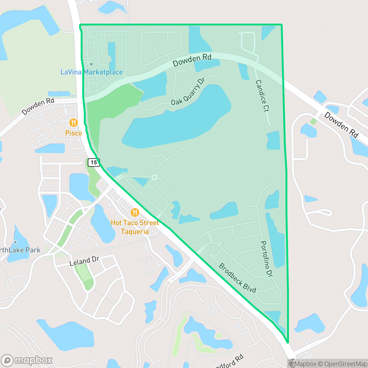 Map showing the location of LaVina, Orlando, FL