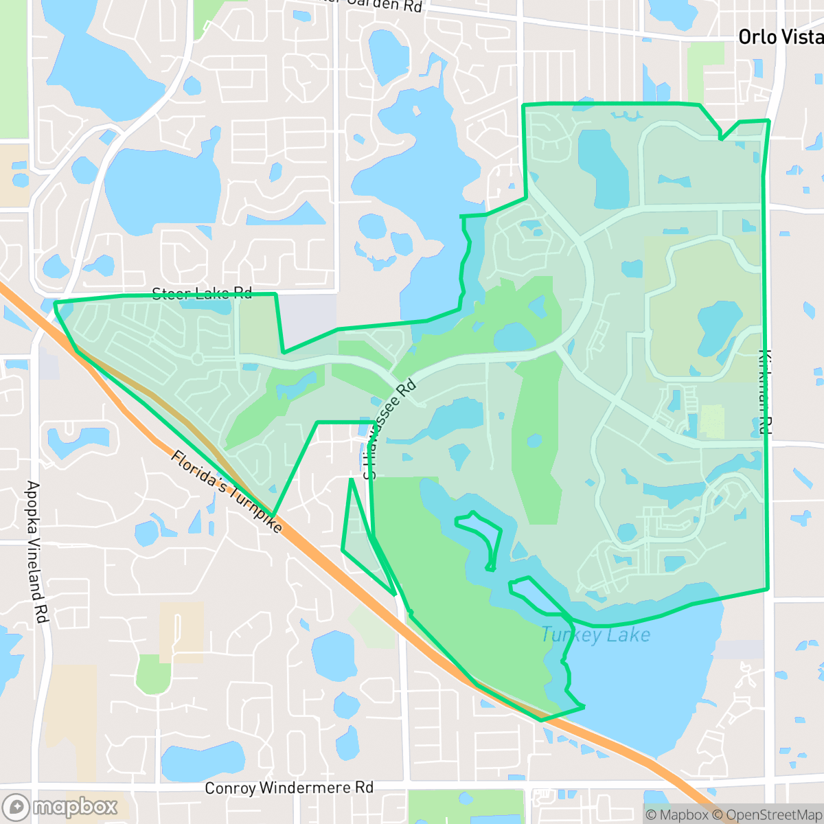 Map showing the location of Metro West, Orlando, FL