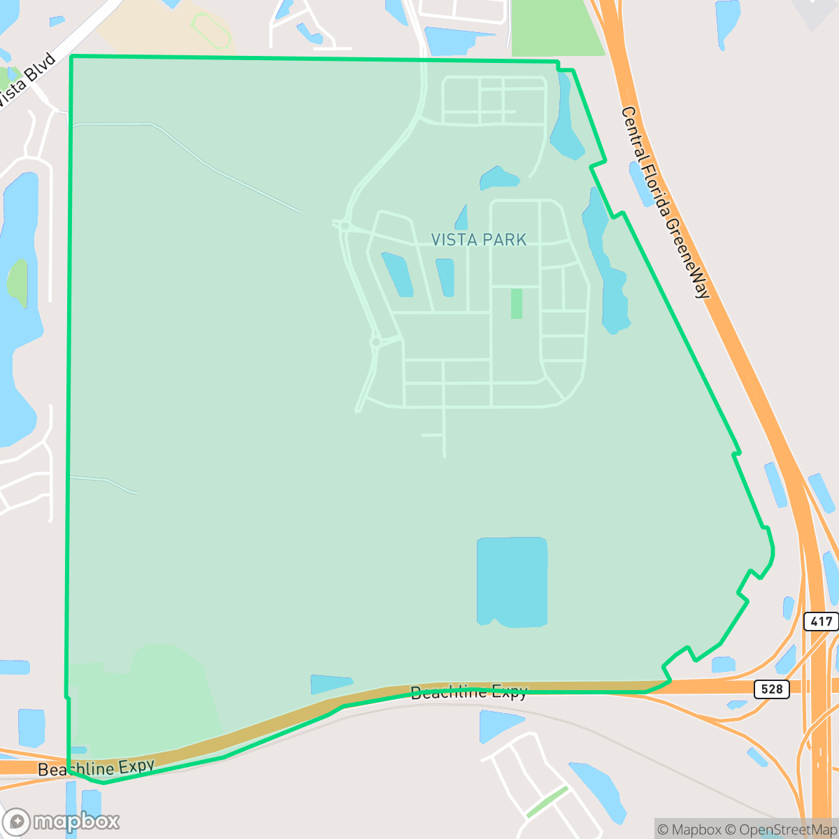 Map showing the location of Vista Park, Orlando, FL