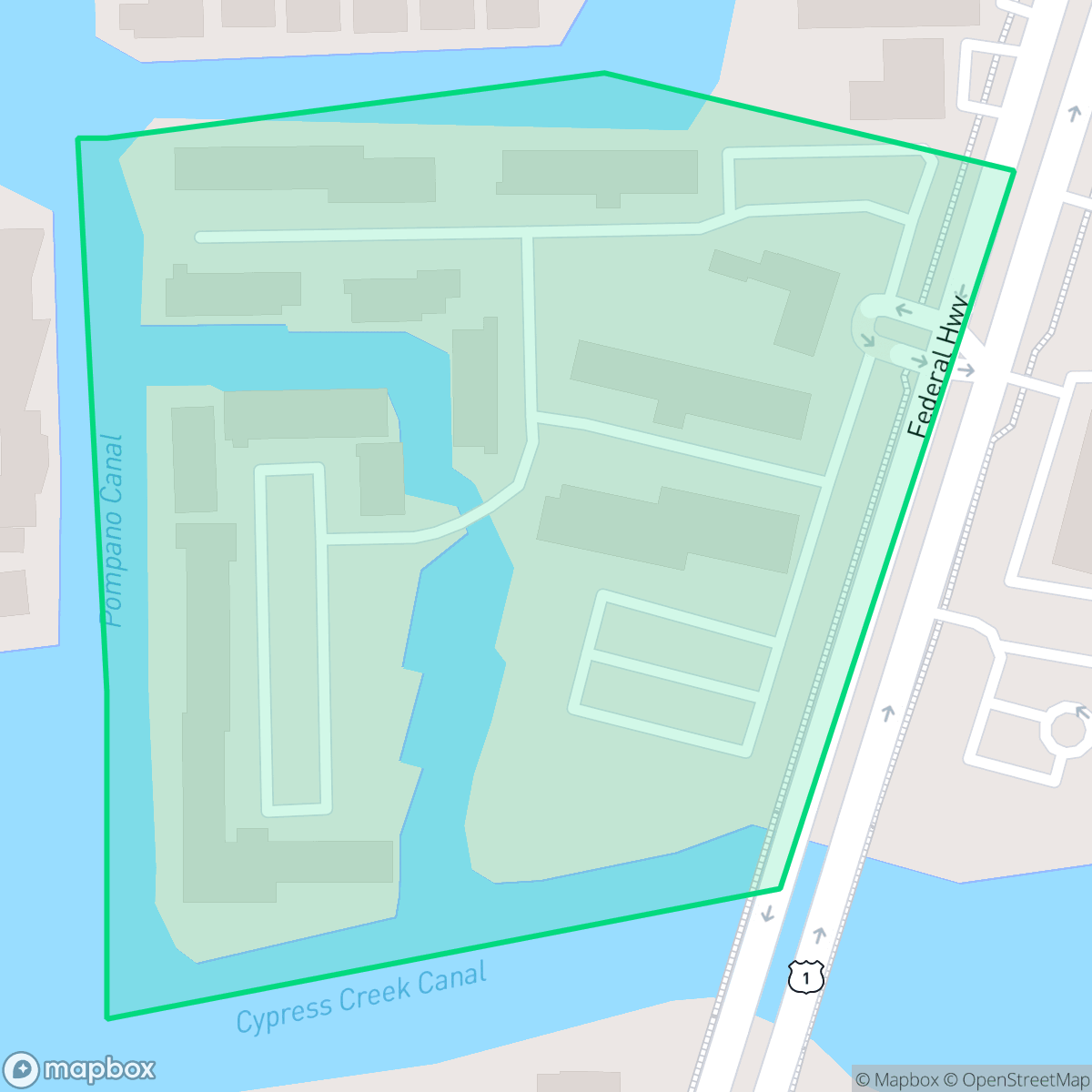 Map showing the location of Cypress Cove, Pompano Beach, FL