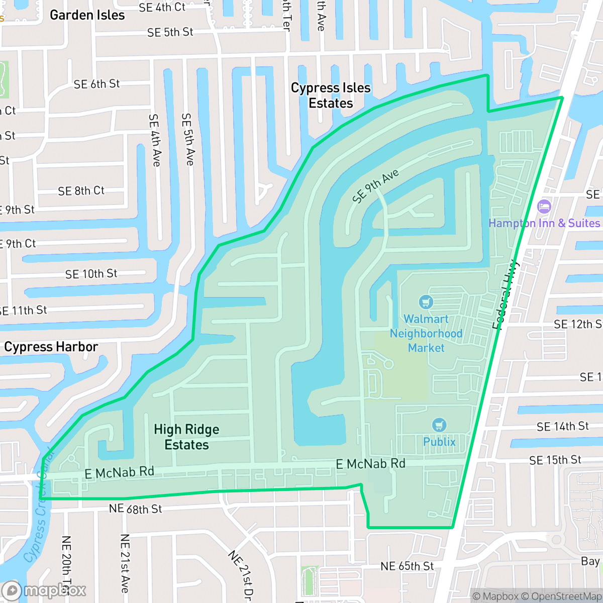 Map showing the location of Cypress Lakes, Pompano Beach, FL