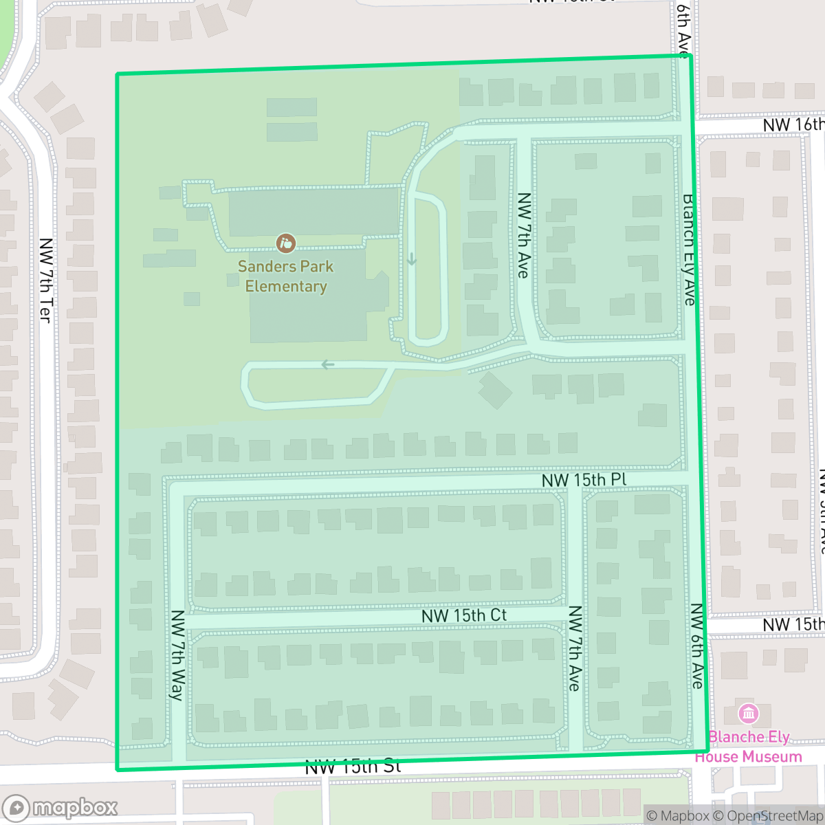 Map showing the location of Pine Tree Park, Pompano Beach, FL