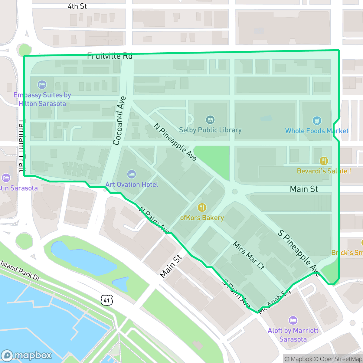 Map showing the location of 5 Points, Sarasota, FL