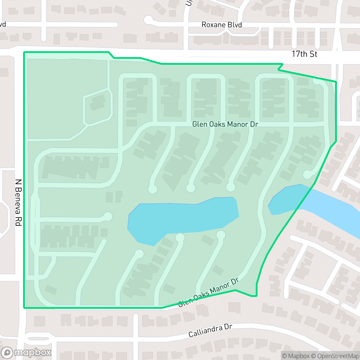 Map showing the location of Glen Oaks Manor, Sarasota, FL