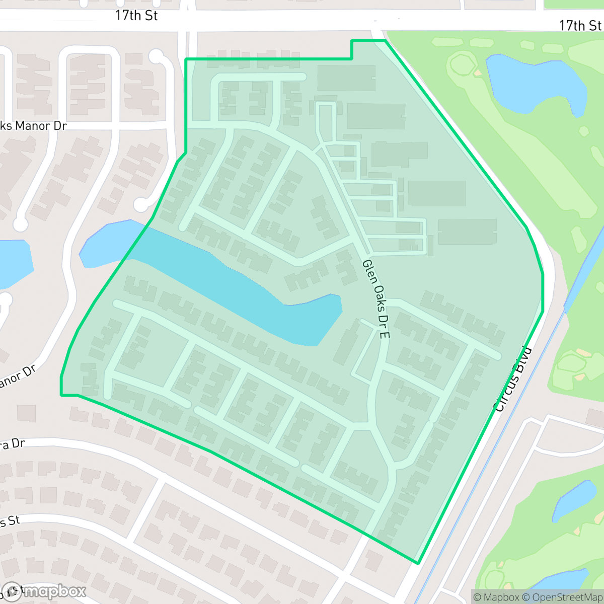 Map showing the location of Glen Oaks Ridge, Sarasota, FL