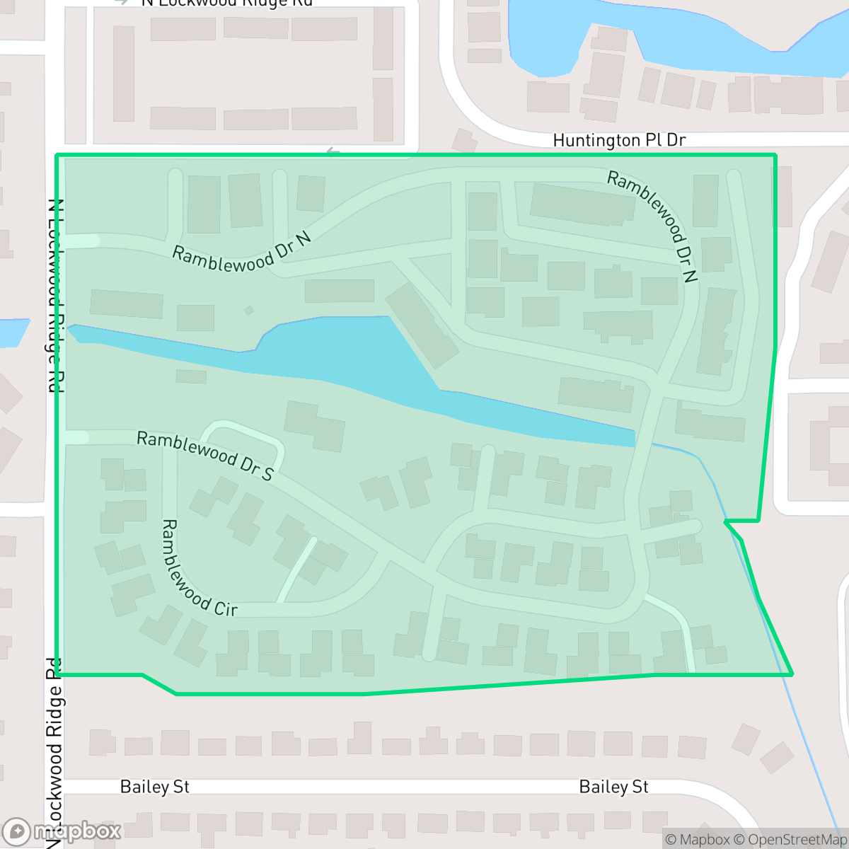 Map showing the location of Ramblewood Acres, Sarasota, FL