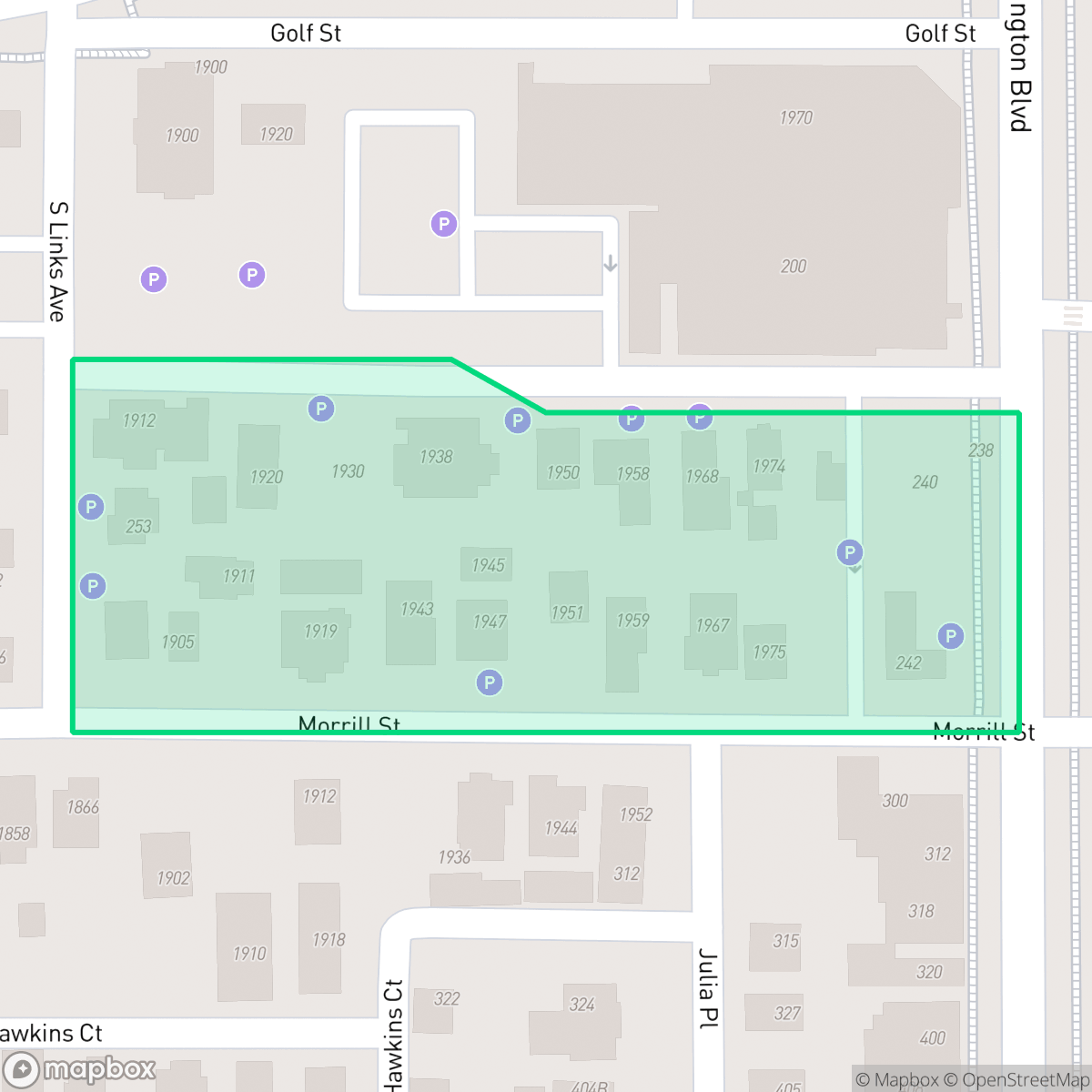 Map showing the location of Towles Court, Sarasota, FL