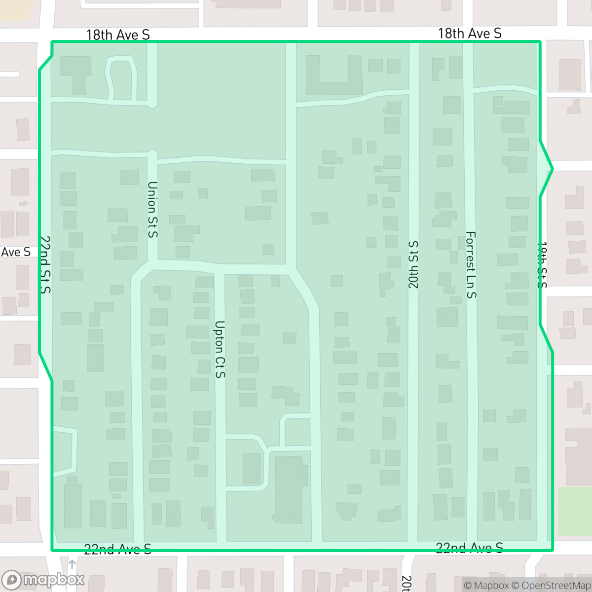Map showing the location of Casler Heights, St. Petersburg, FL