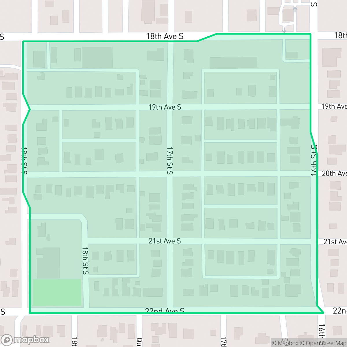 Map showing the location of Fruitland Heights, St. Petersburg, FL