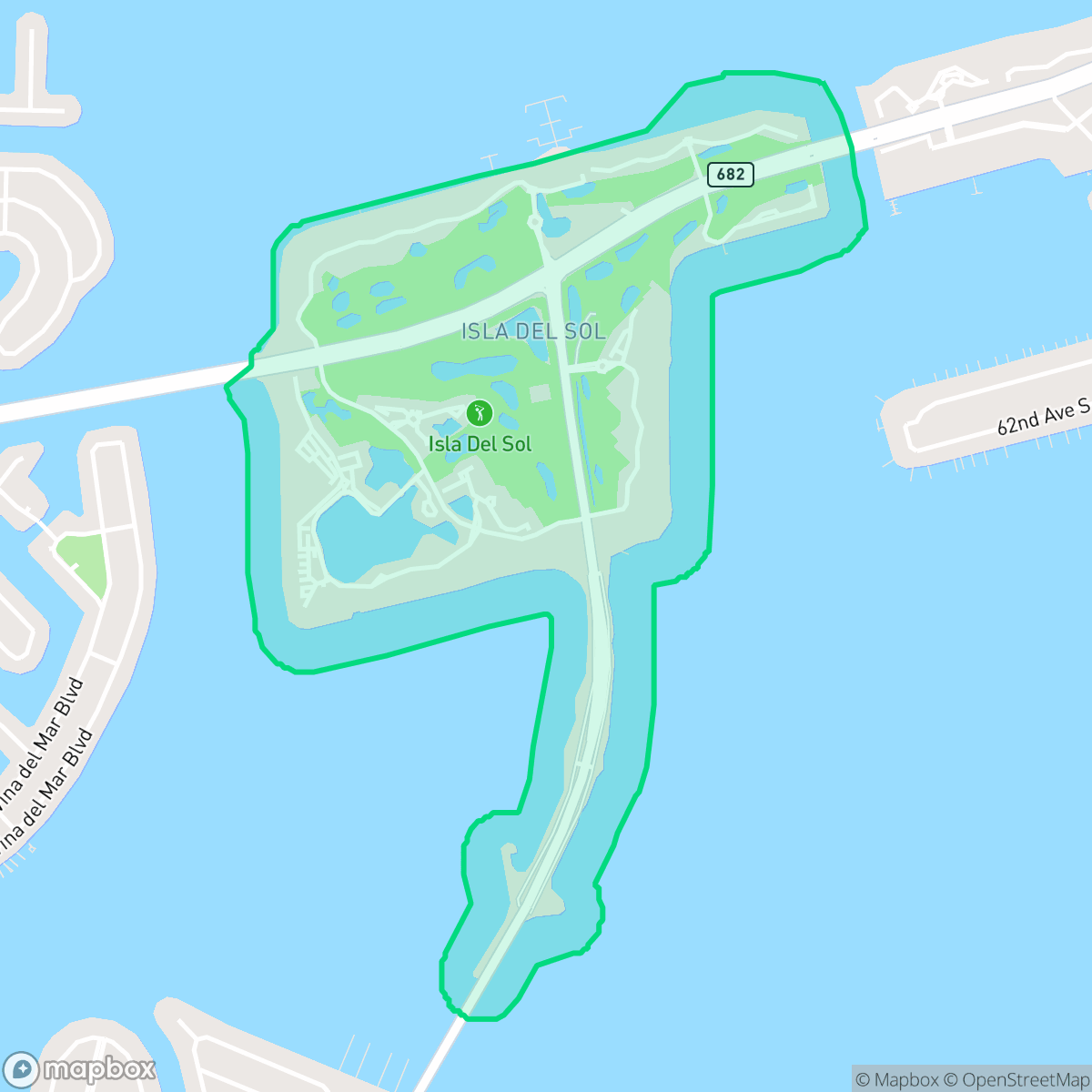Map showing the location of Isla Del Sol, St. Petersburg, FL