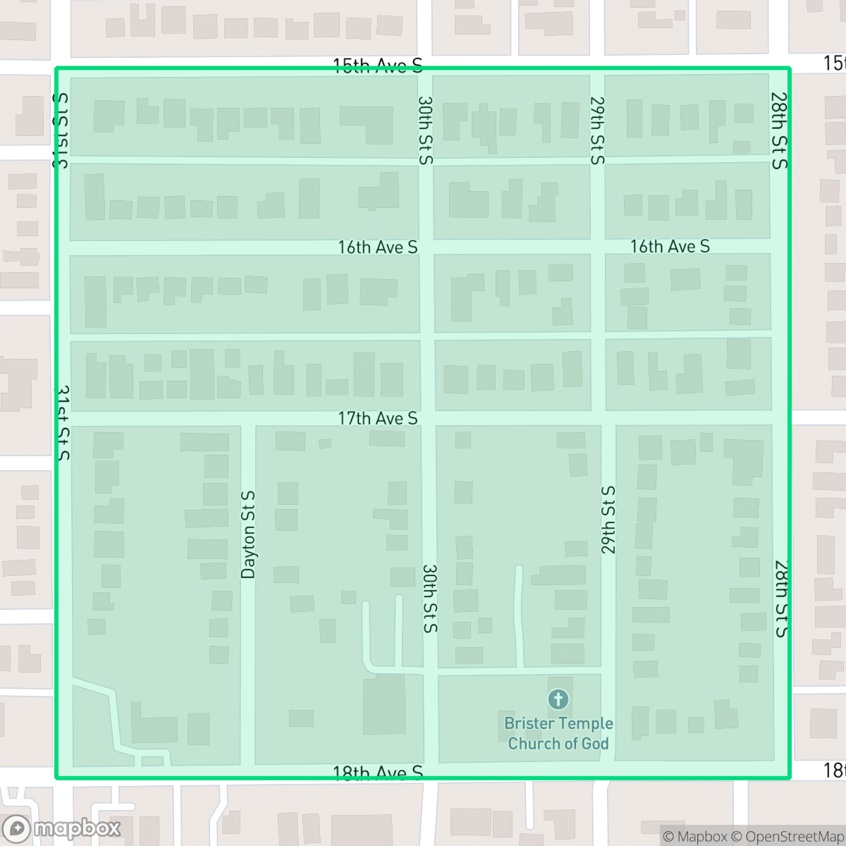 Map showing the location of Mel-Tan Heights, St. Petersburg, FL