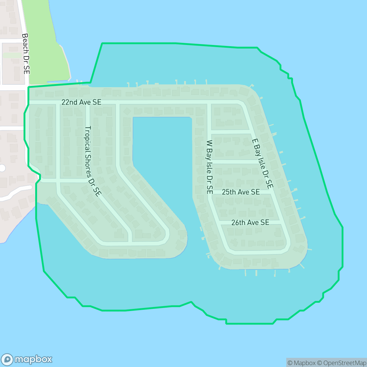 Map showing the location of Tropical Shores, St. Petersburg, FL