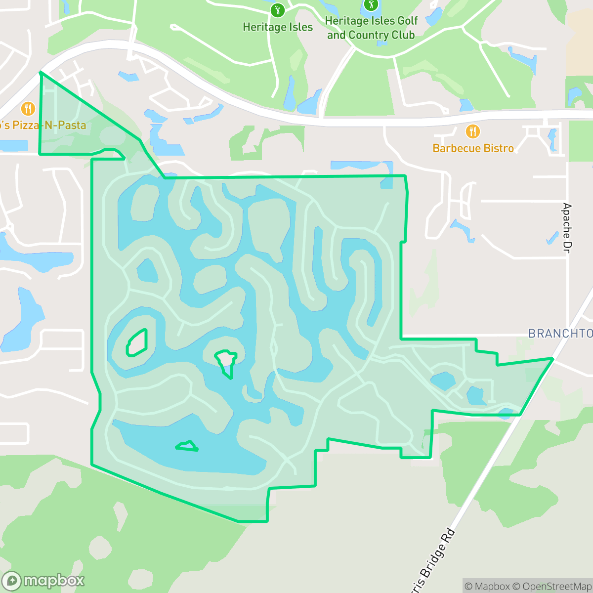 Map showing the location of Cory Lake Isles, Tampa, FL