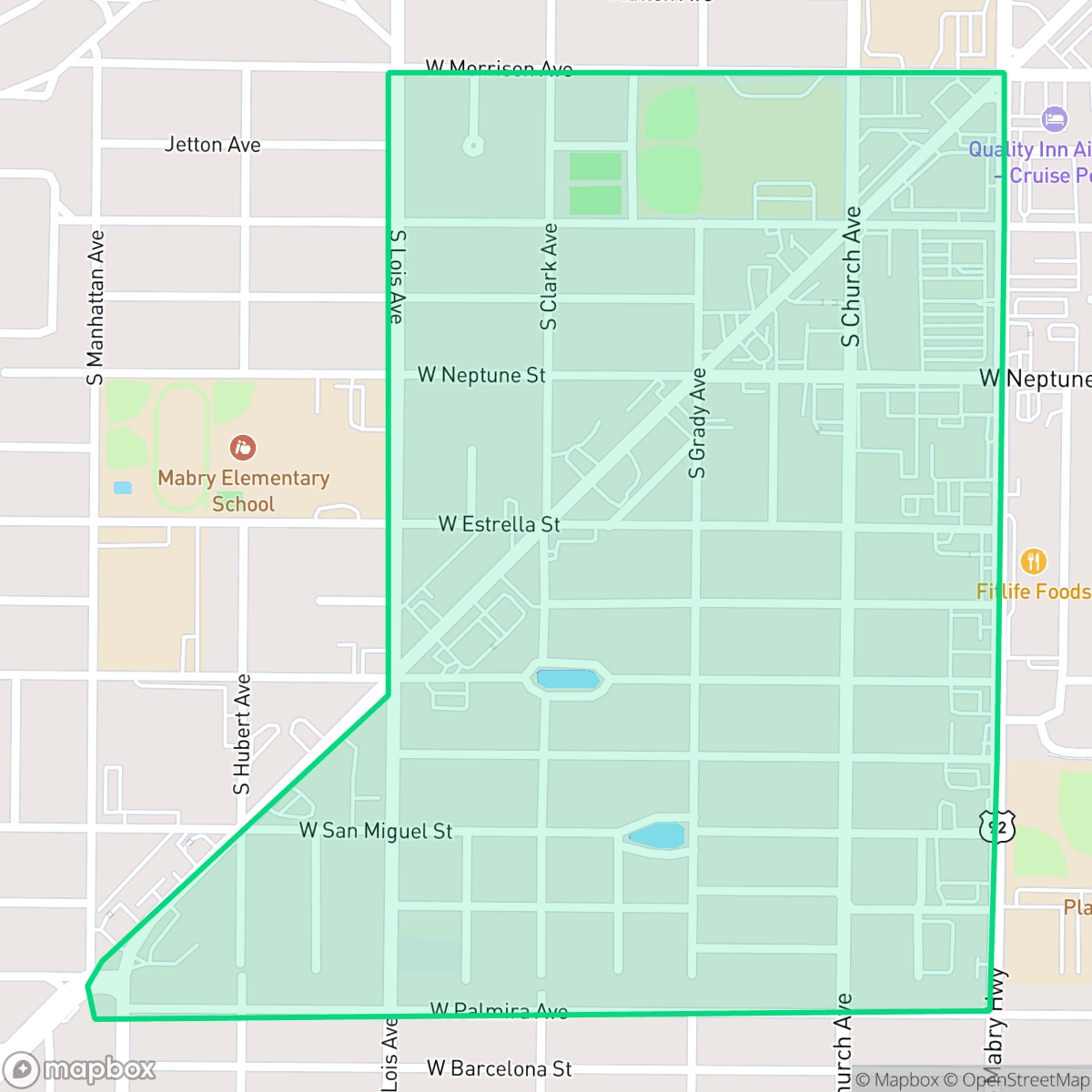 Map showing the location of Palma Ceia West, Tampa, FL