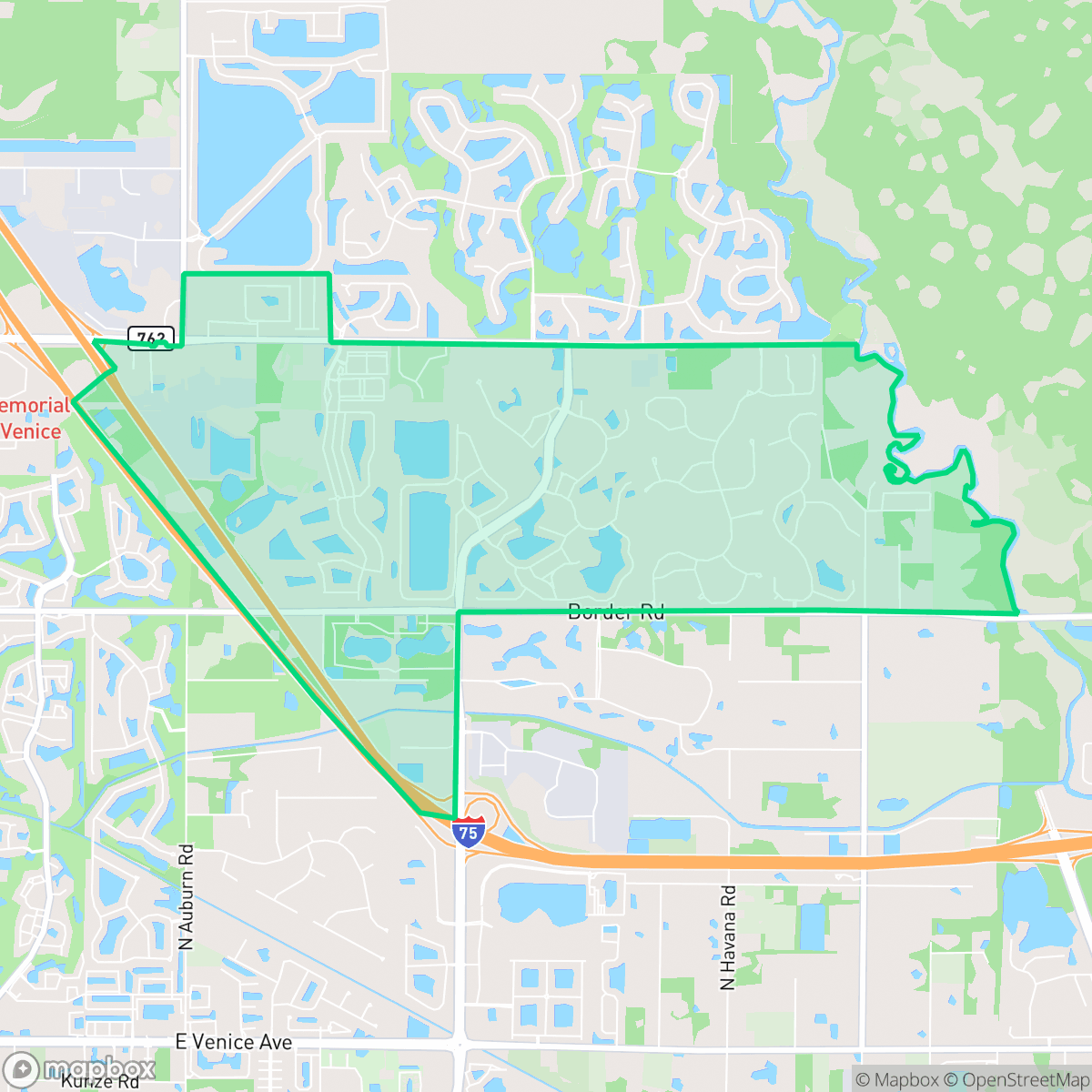 Map showing the location of Northeast Venice, Venice, FL