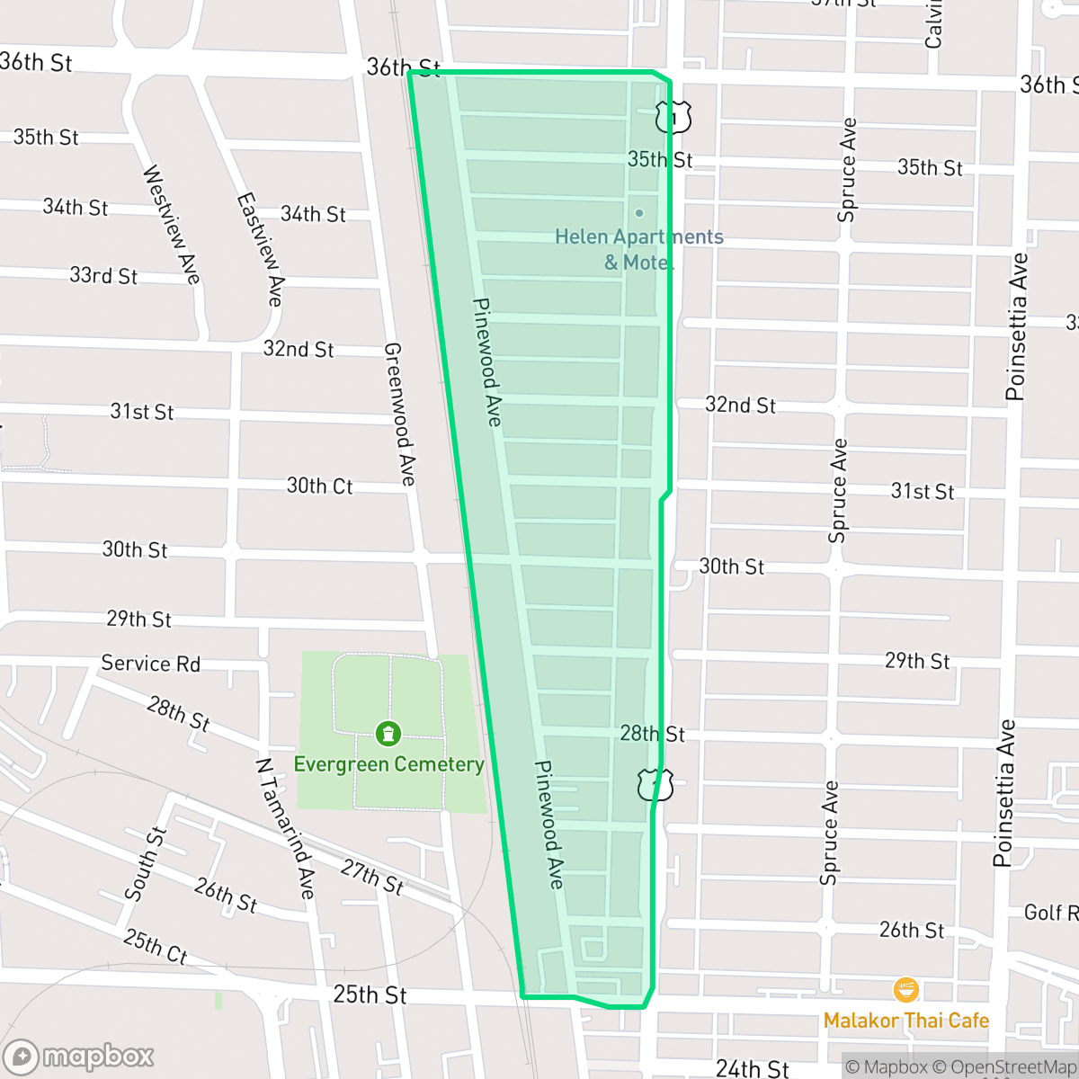 Map showing the location of Northwood Pines, West Palm Beach, FL
