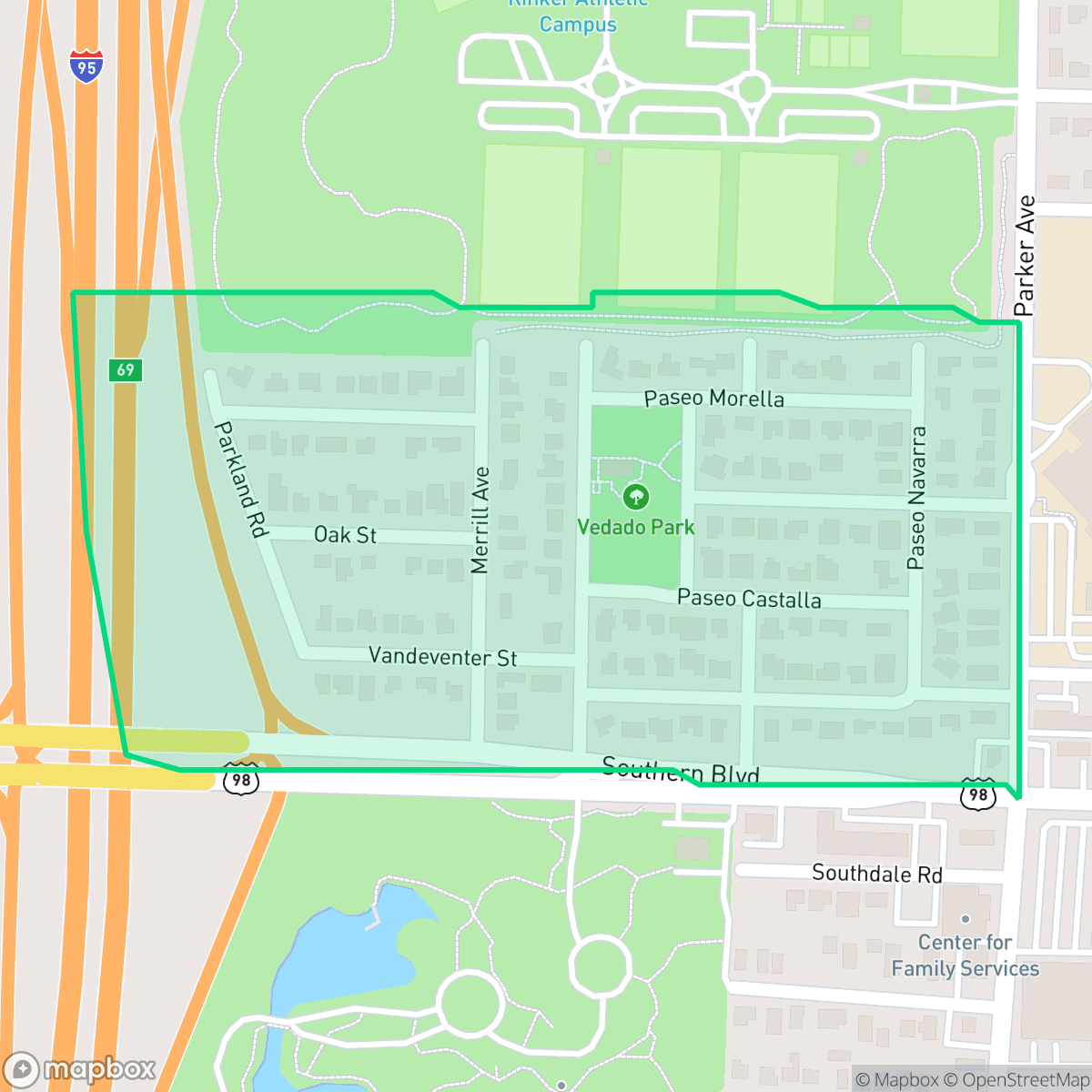 Map showing the location of Vedado, West Palm Beach, FL