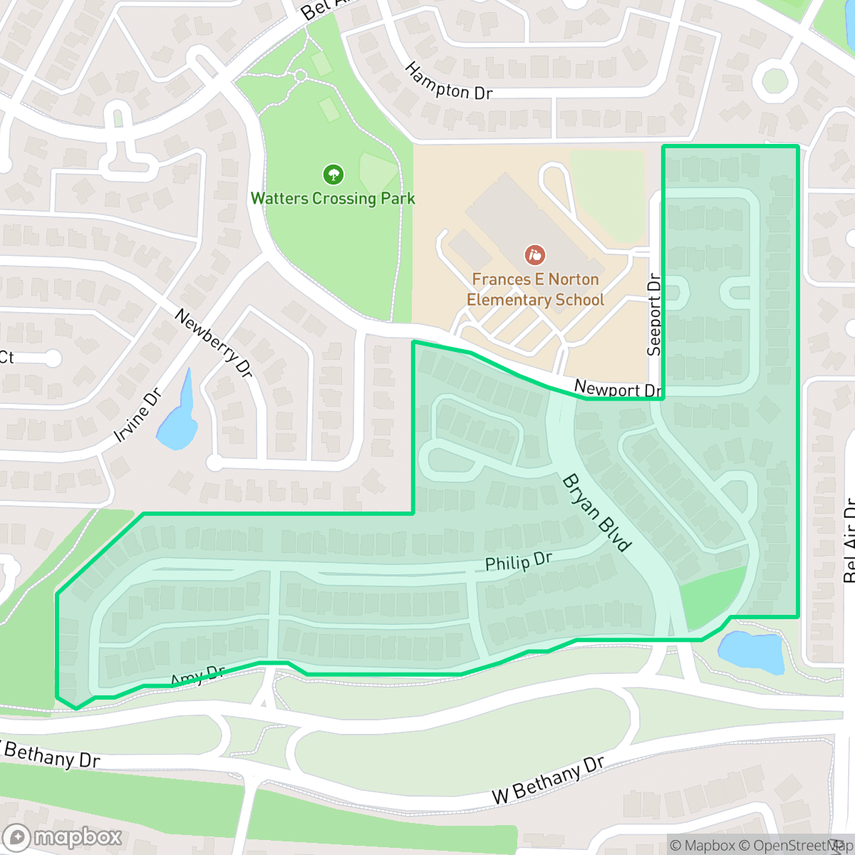 Map showing the location of The Park At Montgomery Farm, Allen, TX