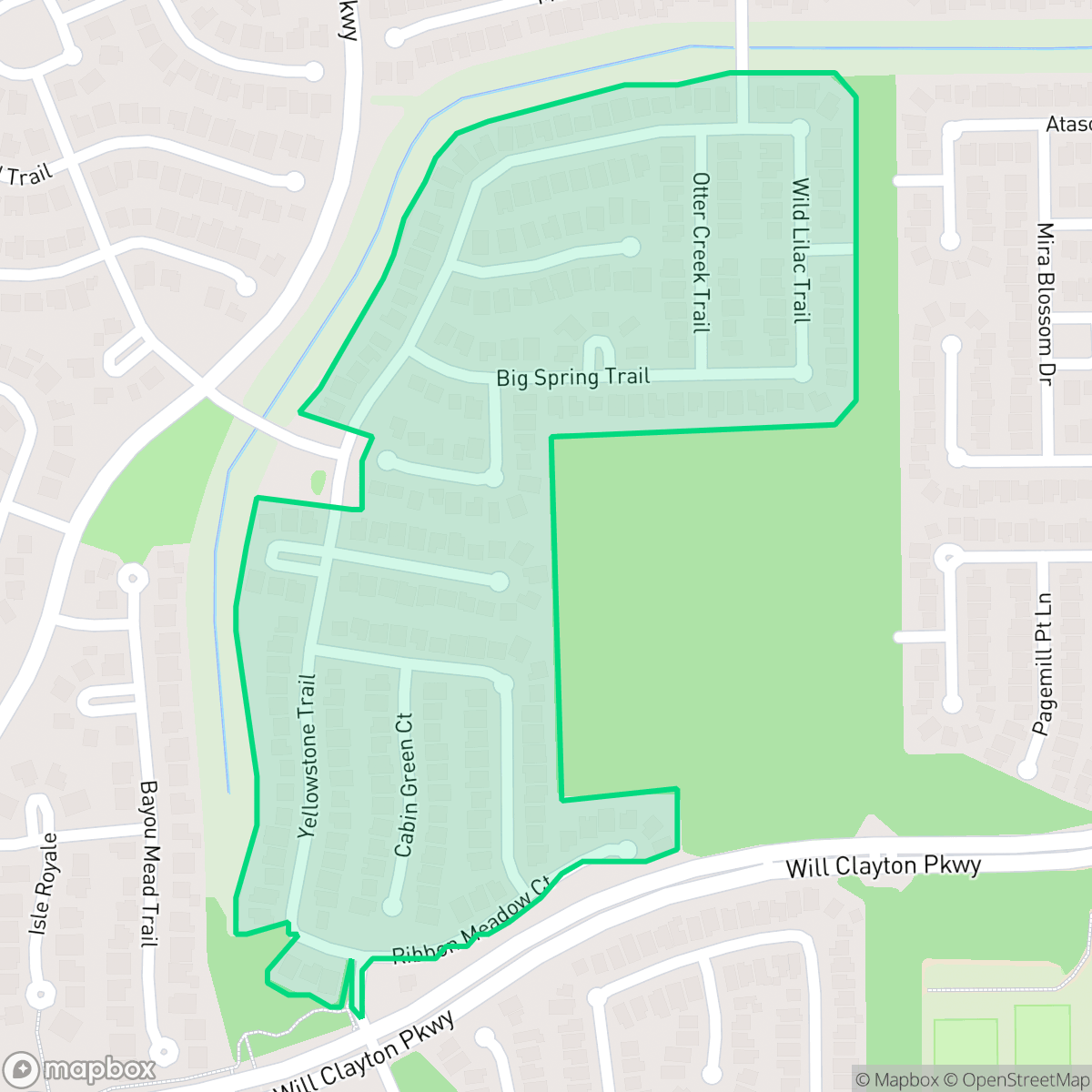 Map showing the location of Sierra Ridge, Atascocita, TX