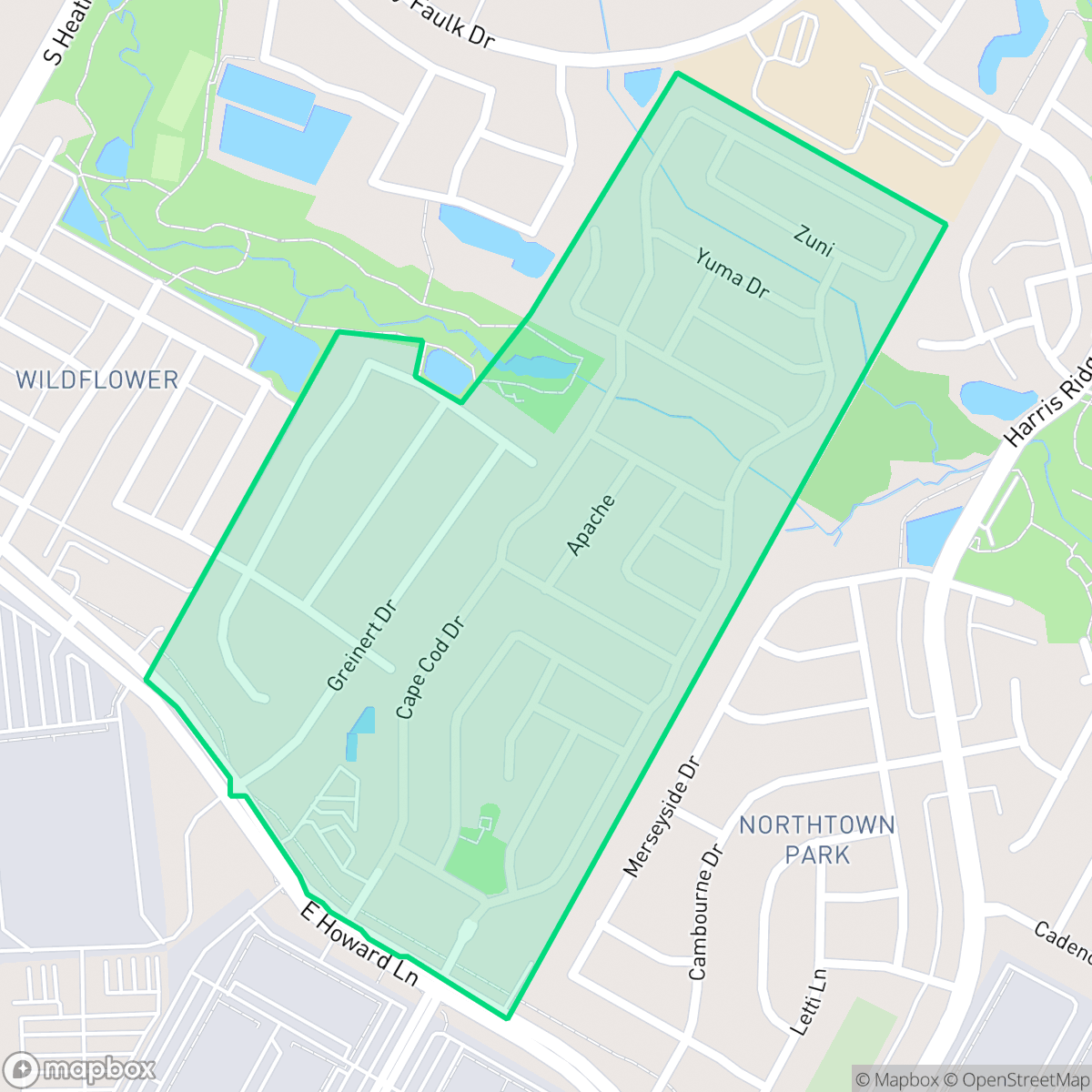 Map showing the location of Northtown West, Austin, TX