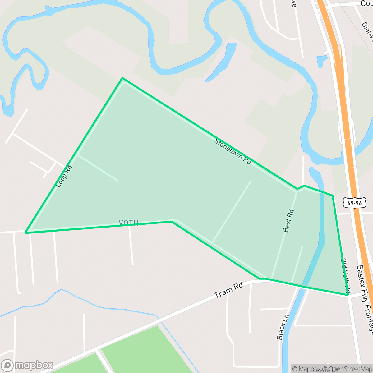 Map showing the location of C.O.V.A.C., Beaumont, TX