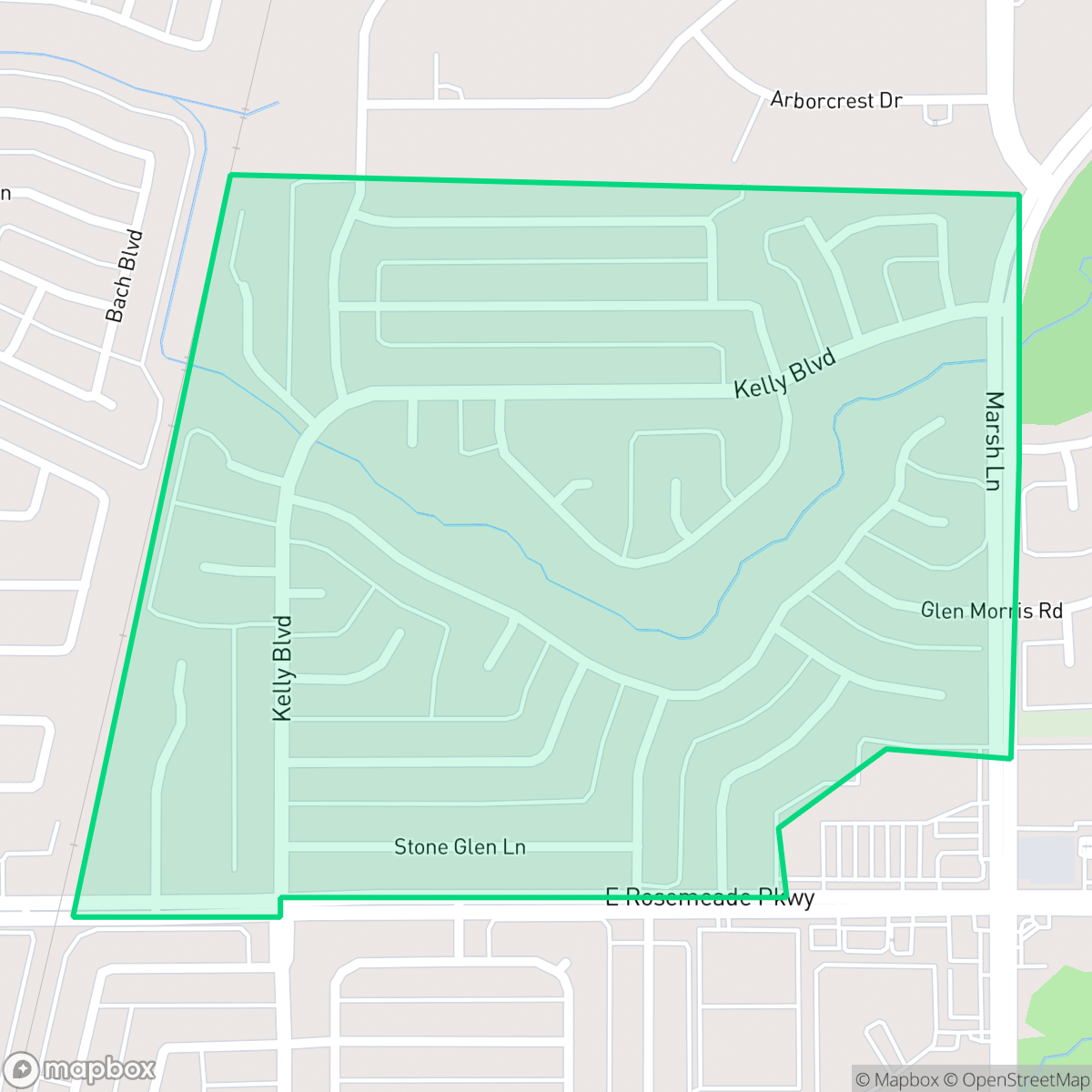 Map showing the location of Highlands, Carrollton, TX