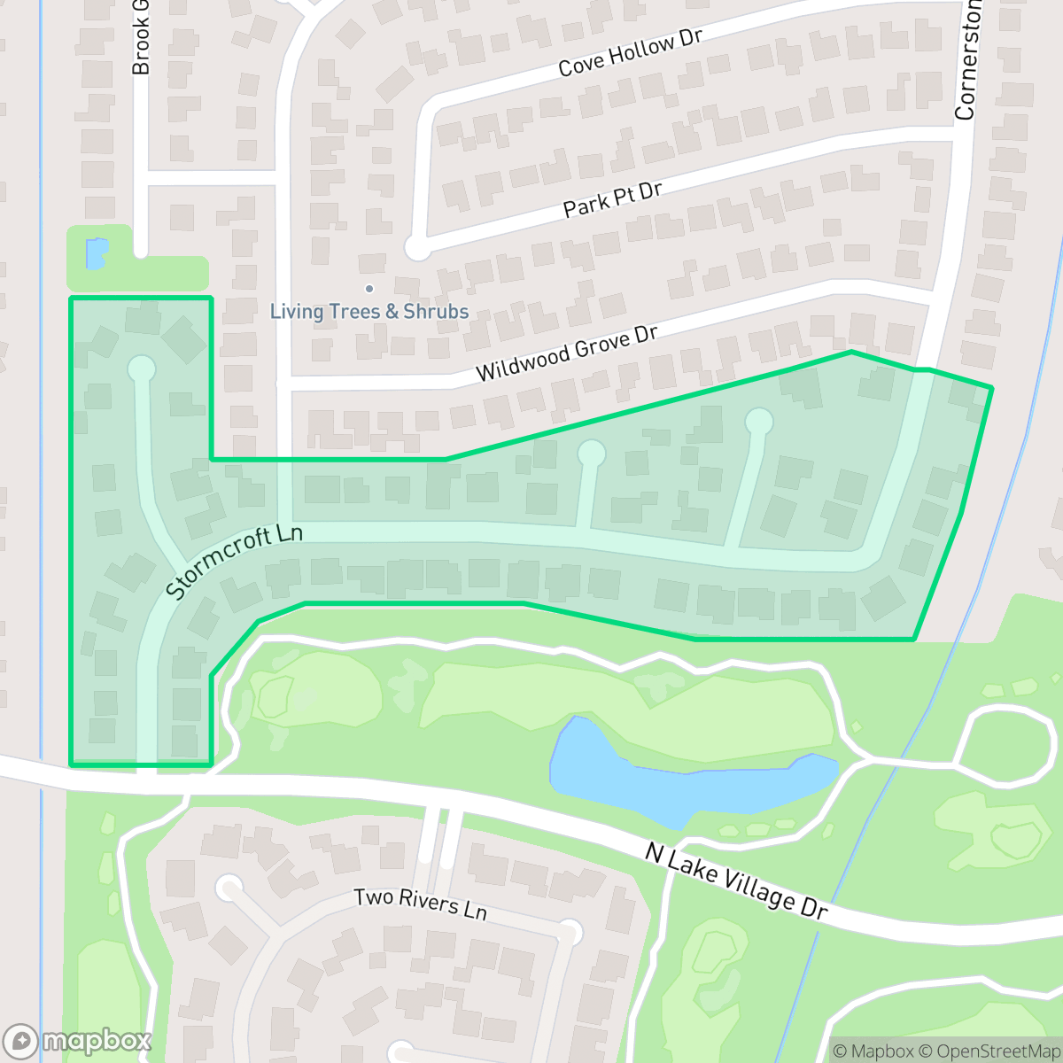 Map showing the location of Bentgreen Place, Cinco Ranch, TX