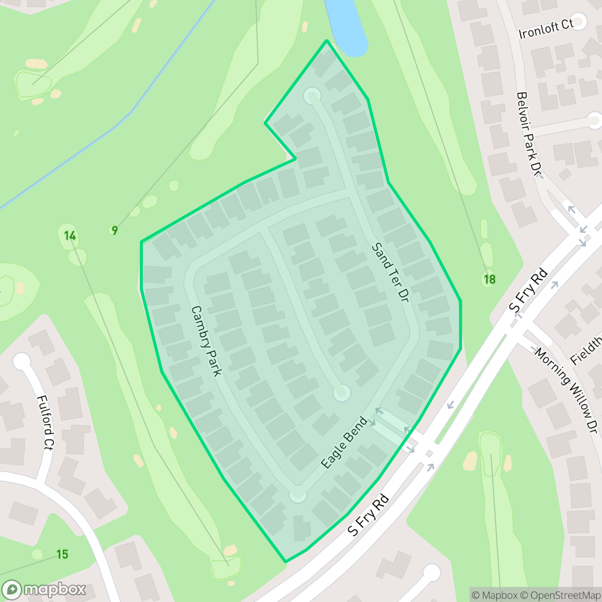 Map showing the location of The Fairways at Kelliwood, Cinco Ranch, TX