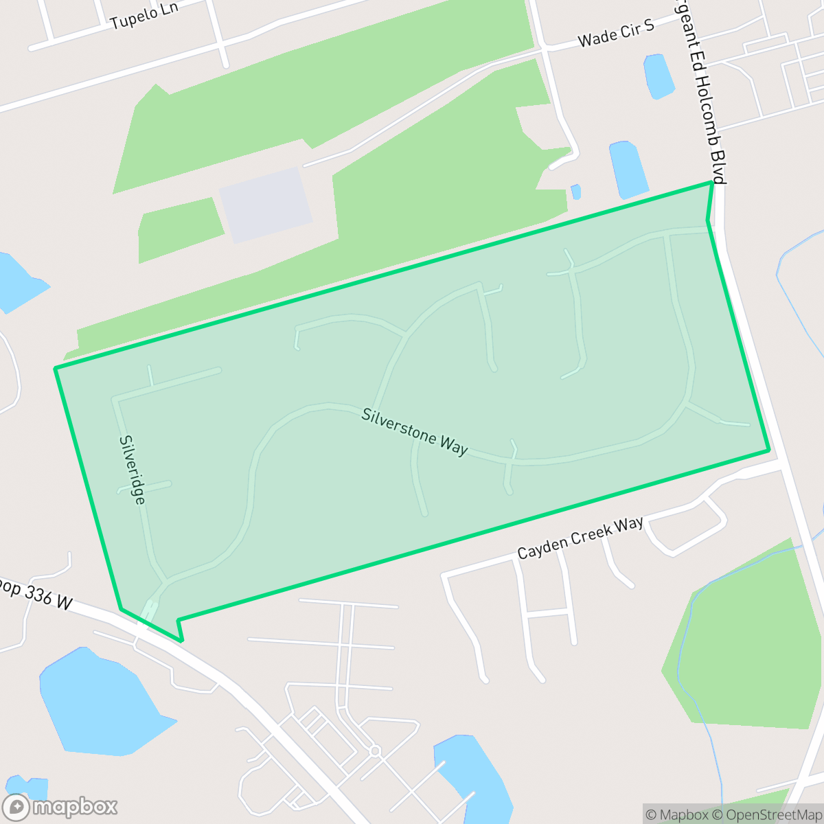 Map showing the location of SilverStone, Conroe, TX