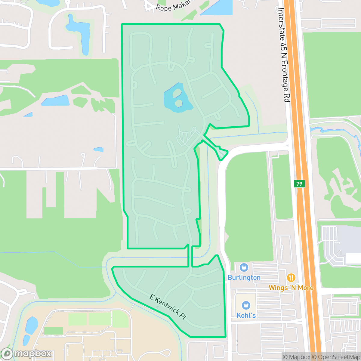Map showing the location of Windsor Lakes, Conroe, TX