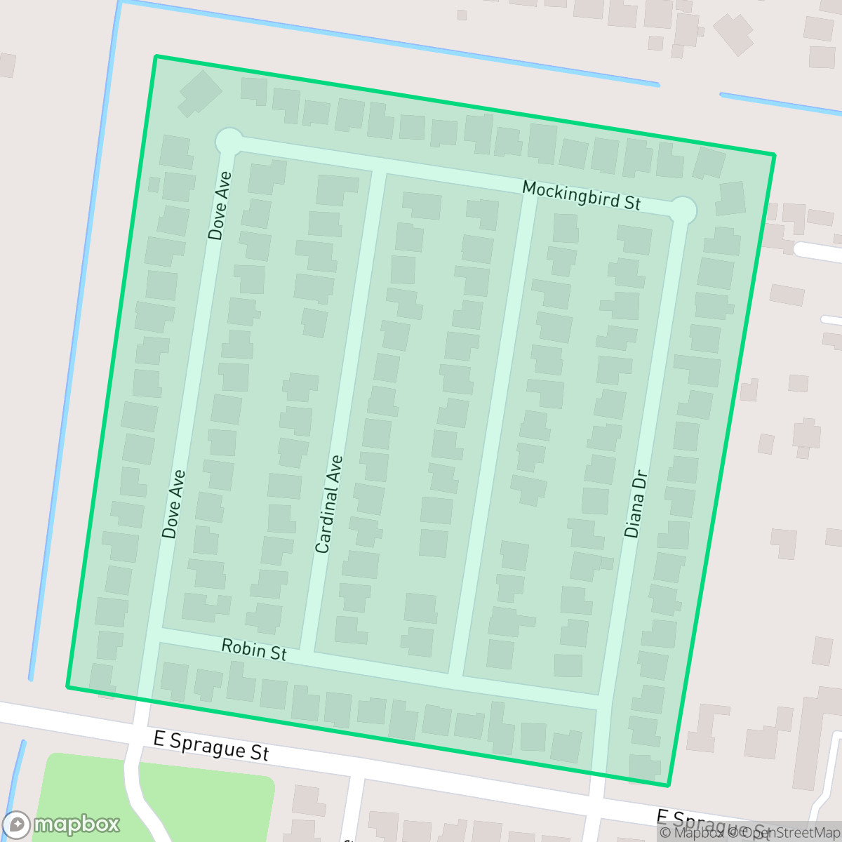 Map showing the location of Sprague Meadows, Edinburg, TX
