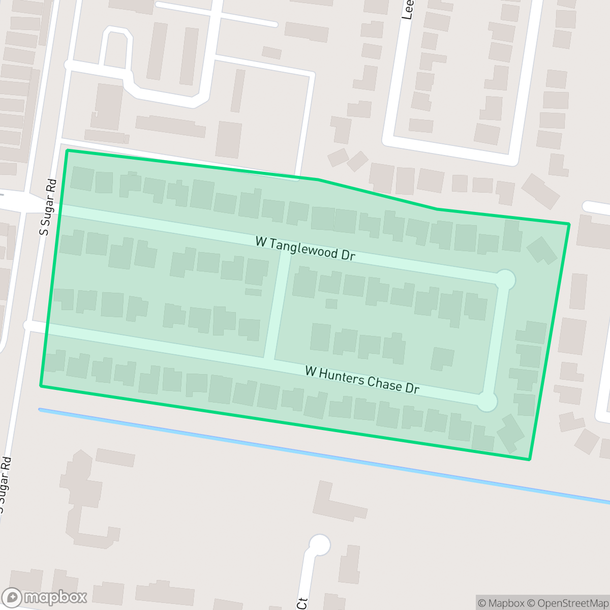 Map showing the location of Tanglewood Terrace, Edinburg, TX
