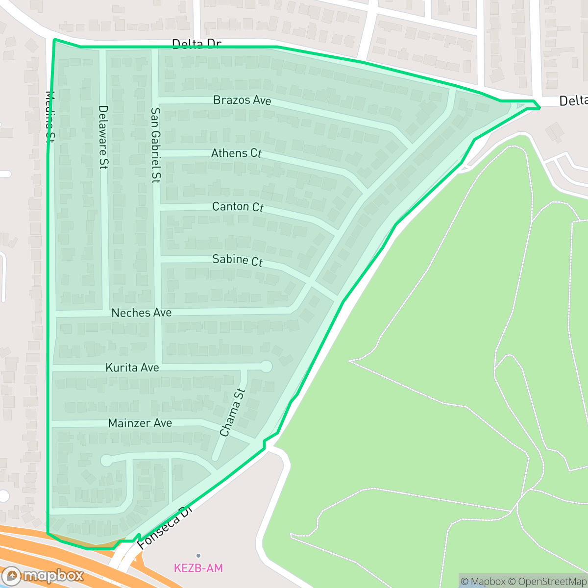 Map showing the location of Medina, El Paso, TX