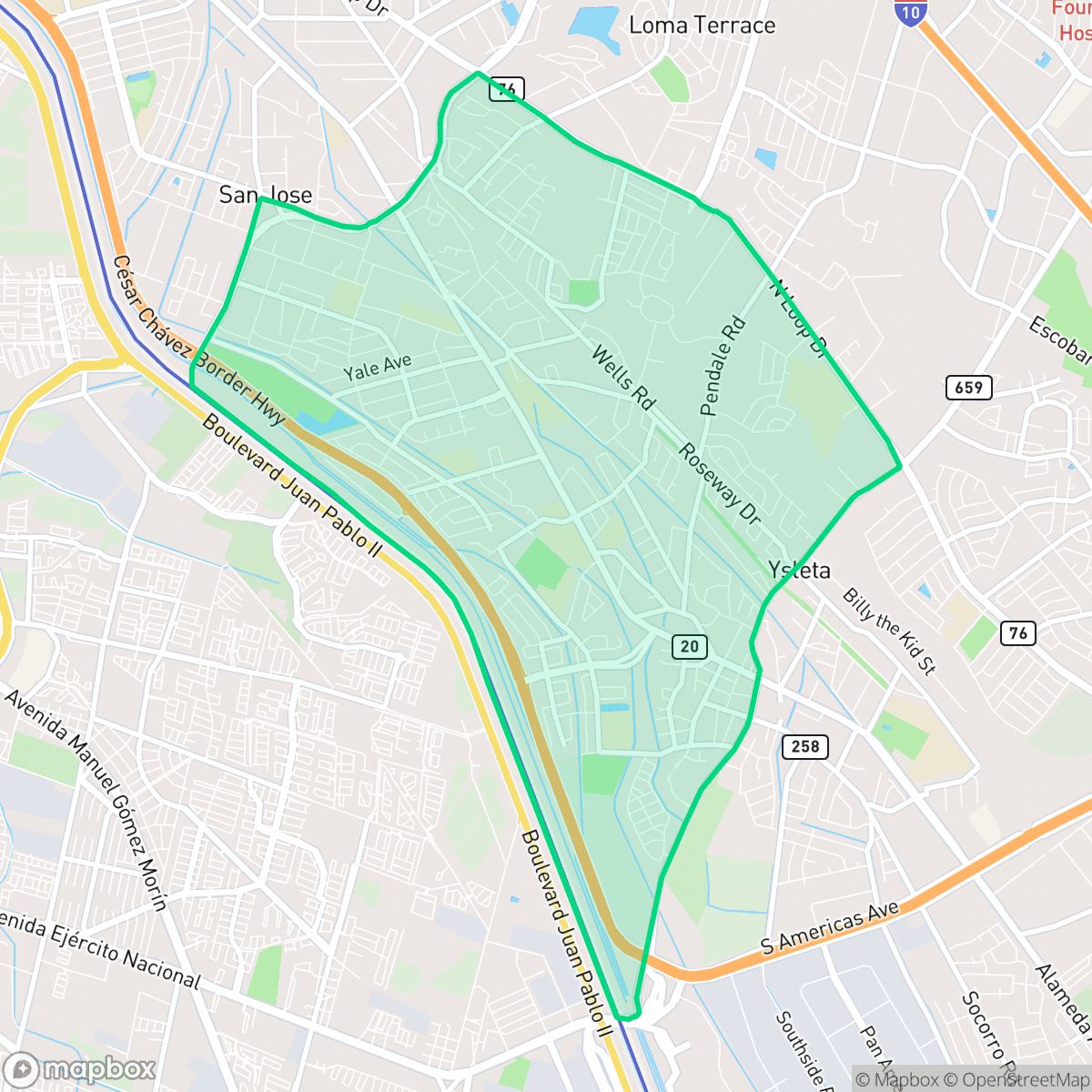 Map showing the location of Save the Valley 21, El Paso, TX