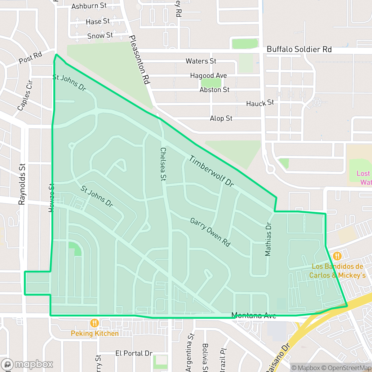 Map showing the location of United, El Paso, TX