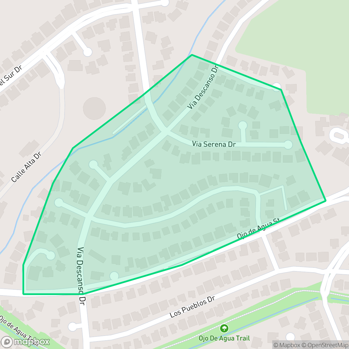 Map showing the location of Via Hermosa, El Paso, TX