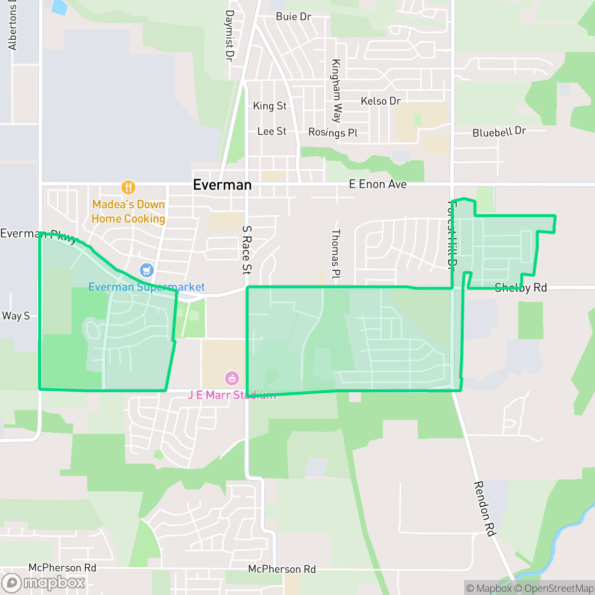 Map showing the location of Hamlet, Everman, TX
