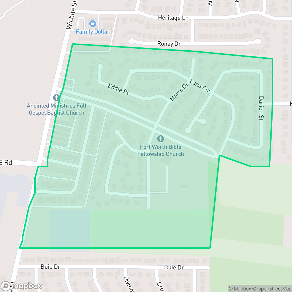 Map showing the location of Altemesa East, Fort Worth, TX